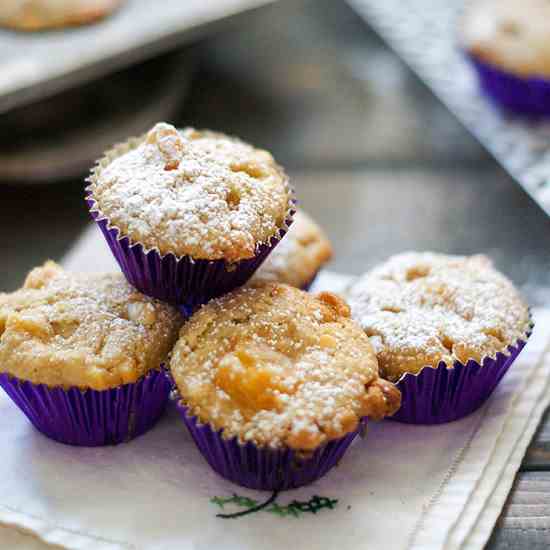 Peach White Chocolate Oat Mini Muffins