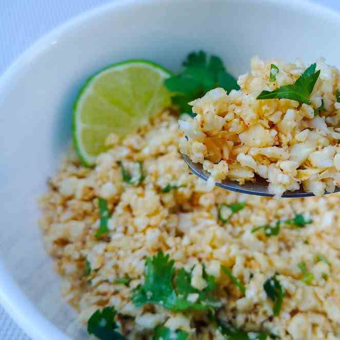 Spiced Cilantro Lime Cauliflower Rice