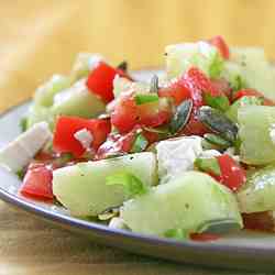 Honeydew and Tomato Salad with Feta