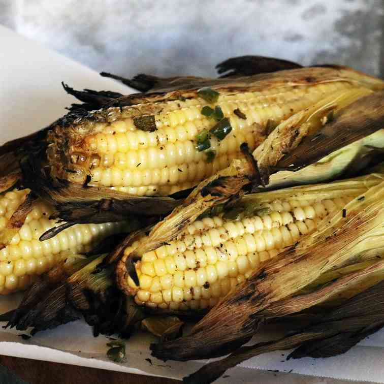 Pablano Grilled Corn on the Cob