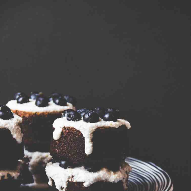 Blueberry Poppy Seed Almond Cakes