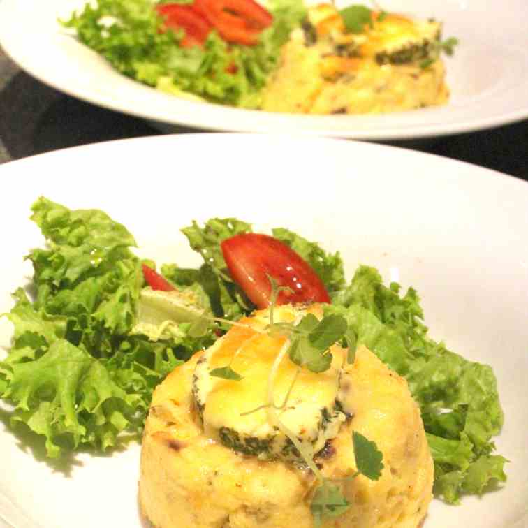 Twice baked Mushroom-cheese Souffle