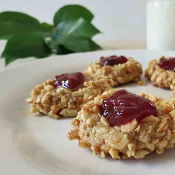 Peanut Butter and Jelly Thumbprints