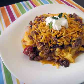 Mexican Beef over Polenta