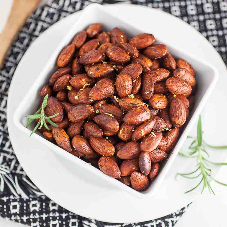 Smoky Rosemary and Lemon Toasted Almonds