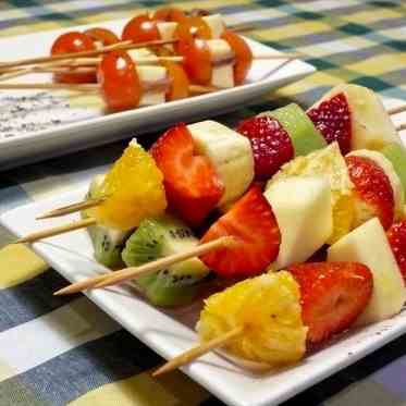 Threading the food on a stick