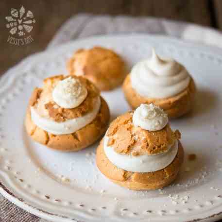 Chestnut chocolate profiteroles