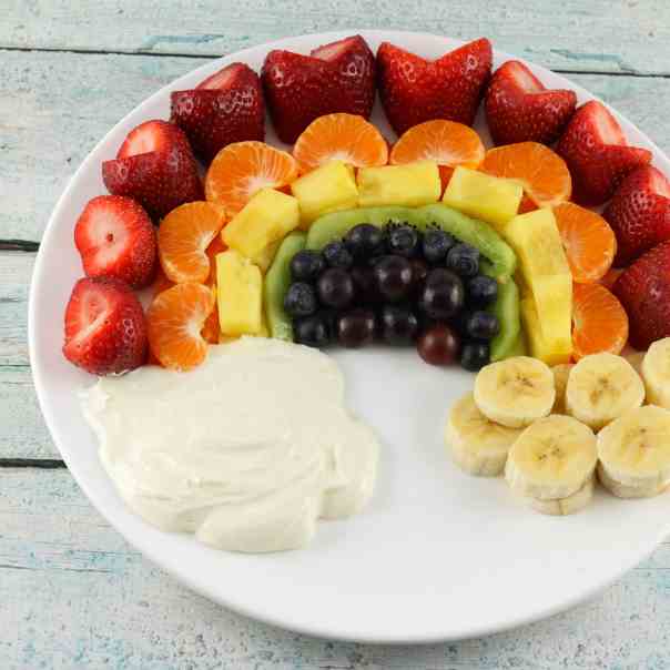 Rainbow Fruit Tray and Fruit Dip