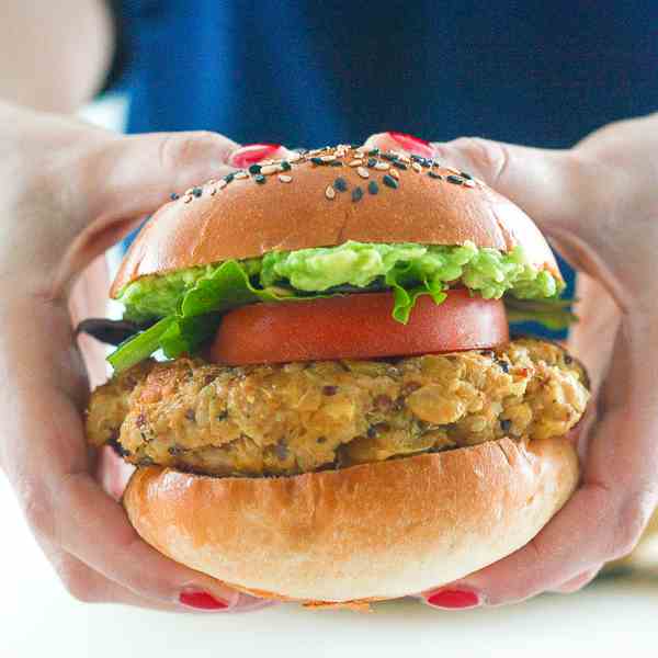 Homemade Veggie Burger with Lima Beans