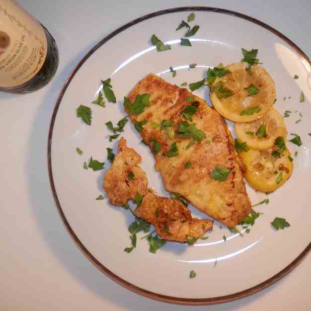 Filet of Sole and Shrimp Francese 