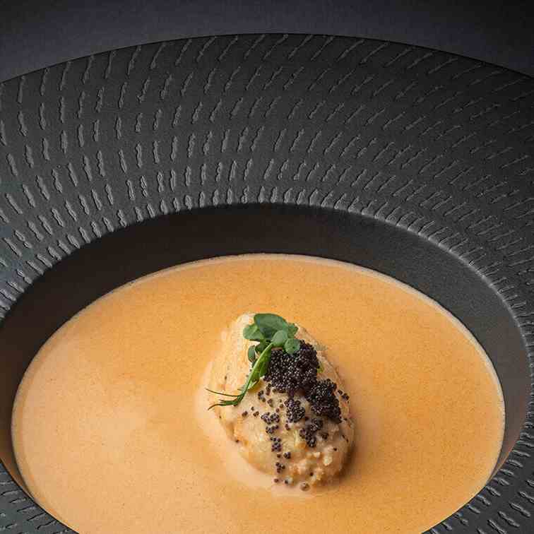Cream Soup Bisque from Crayfish with Pike