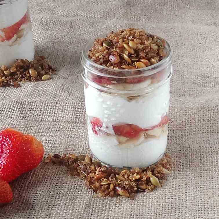 Yogurt Fruit Parfait with Quinoa Muesli