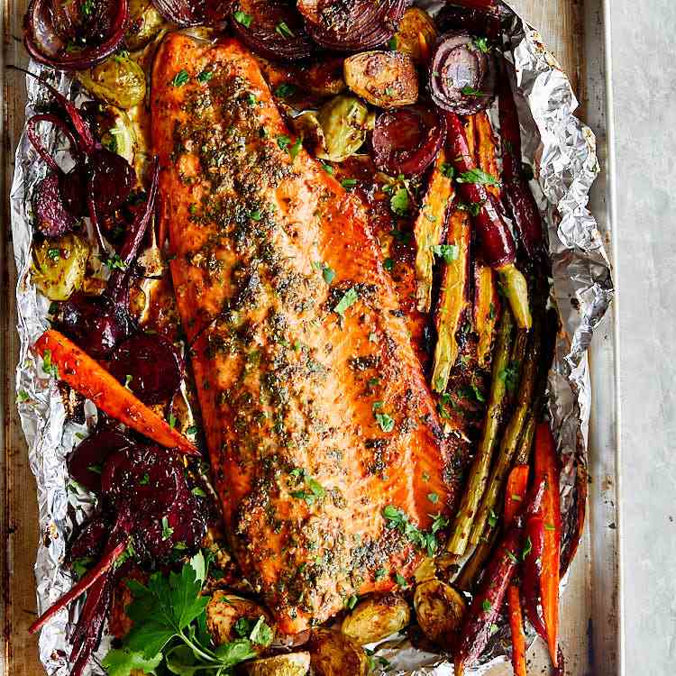 Baked Honey Garlic Steelhead Trout