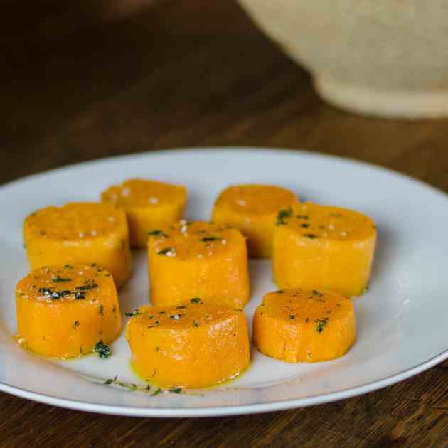 Homey Thick Scalloped Sweet Potatoes