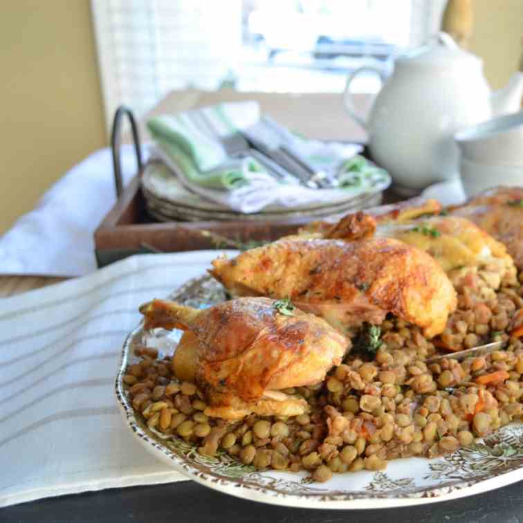 Roast Duck and Balsamic Lentils
