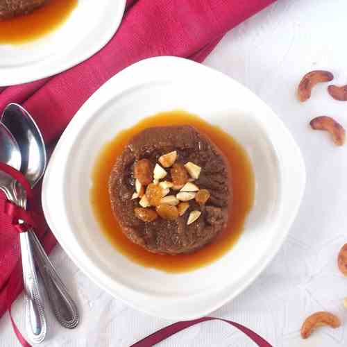 Steamed Jaggery and Coconut Milk Pudding