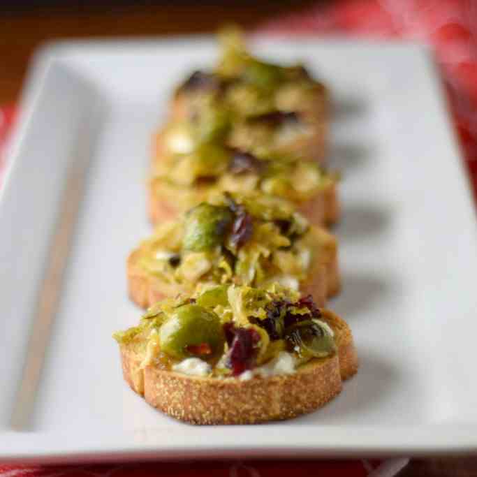Charred Brussels Sprouts Crostini