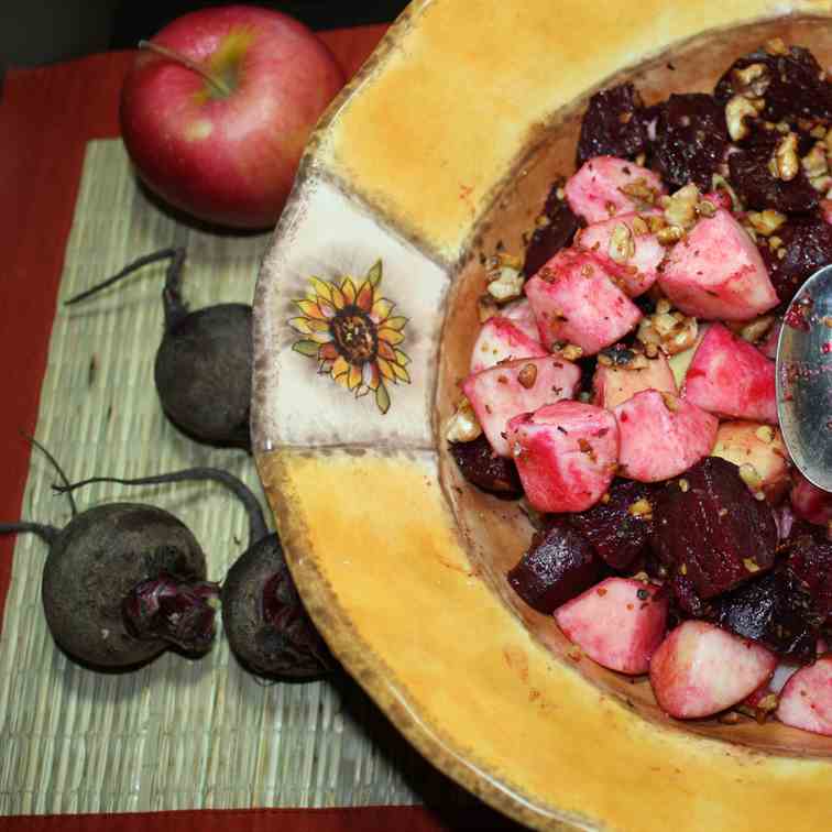 Roasted Beet, Apple, & Walnut Salad