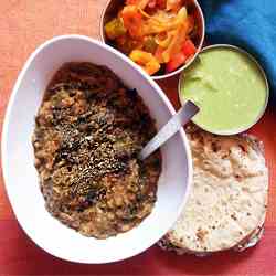 Amaranth leaves with toor dal lentils