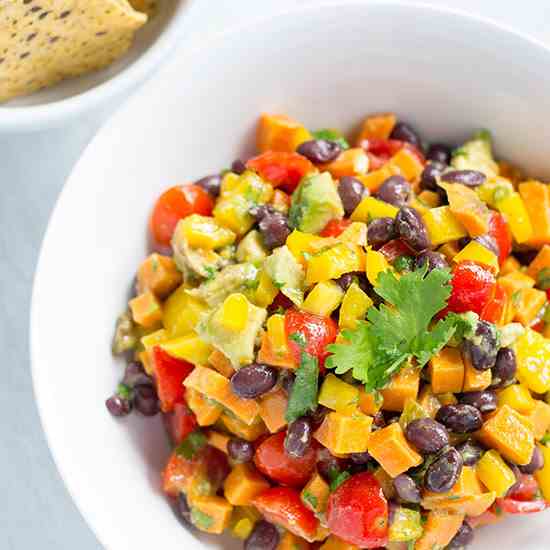 Sweet Potato Black Bean Avocado Salsa 