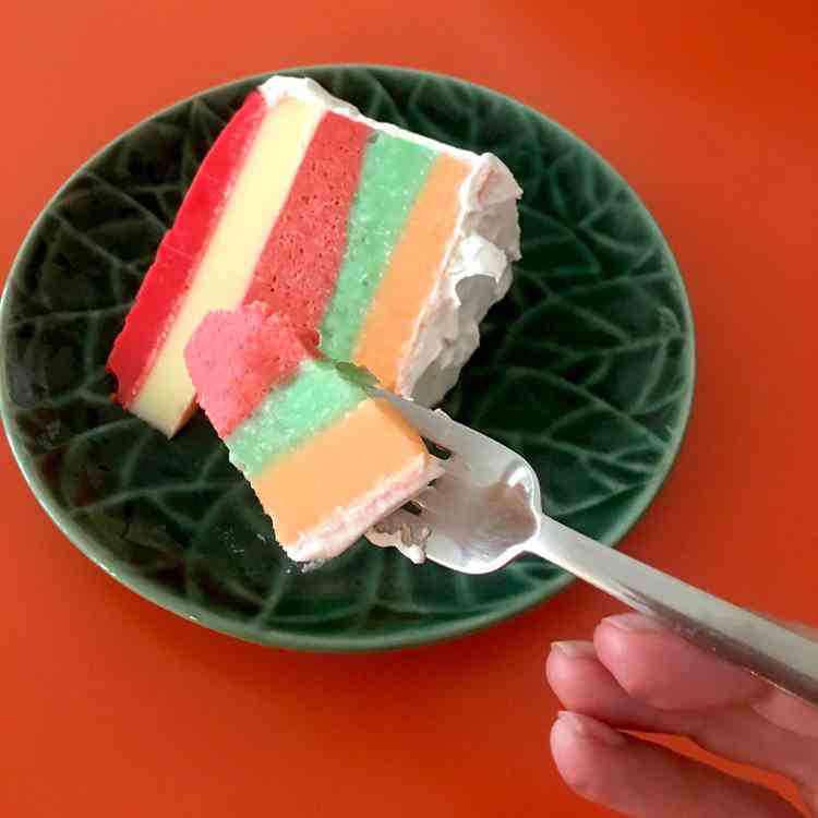 Low Carb Rainbow Jello Cake
