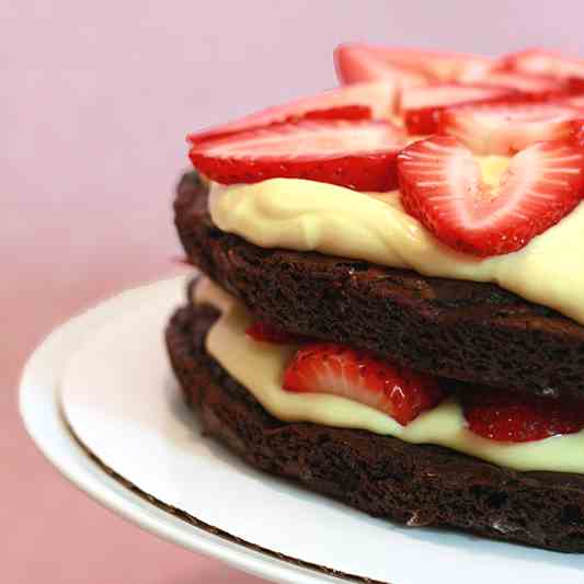 Strawberry Brownie Torte