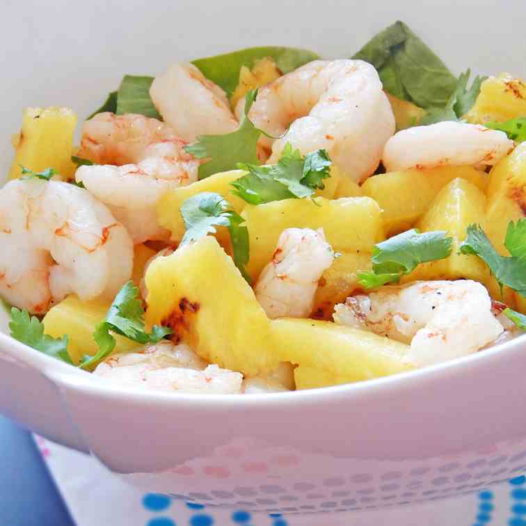 Tropical Shrimp Spinach Salad