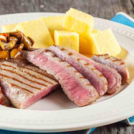 Black angus beef with polenta