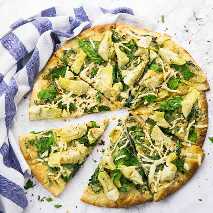 Spinach Artichoke Pizza