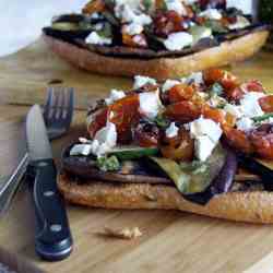Open Faced Chargrilled Vegetable Sandwich