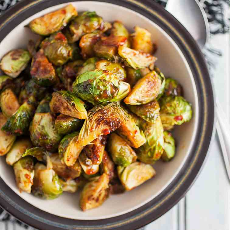 Sweet and Spicy Roasted Brussels Sprouts