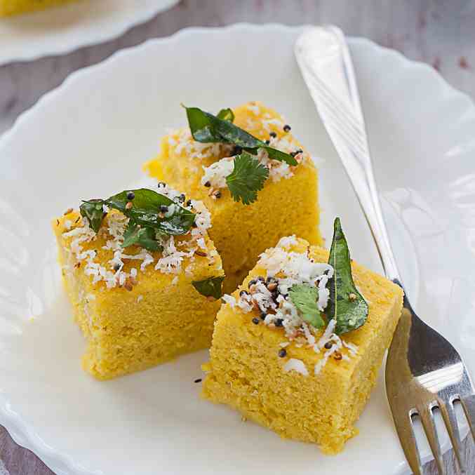 Dhokla- Steamed Gram flour Snack