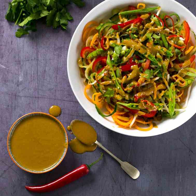 Spicy Thai Salad with Peanut Dressing