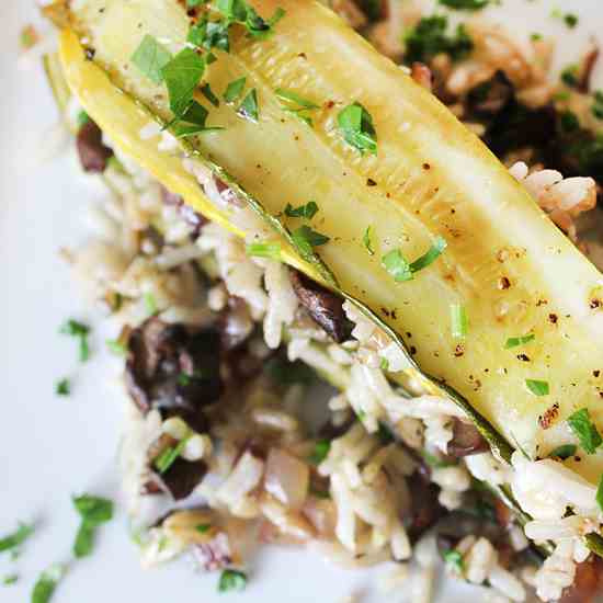 Zucchini with Rice & Mushrooms