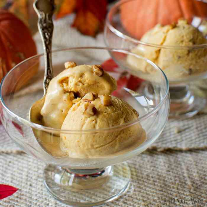 Toasted Pecan Pumpkin Ice Cream no-churn