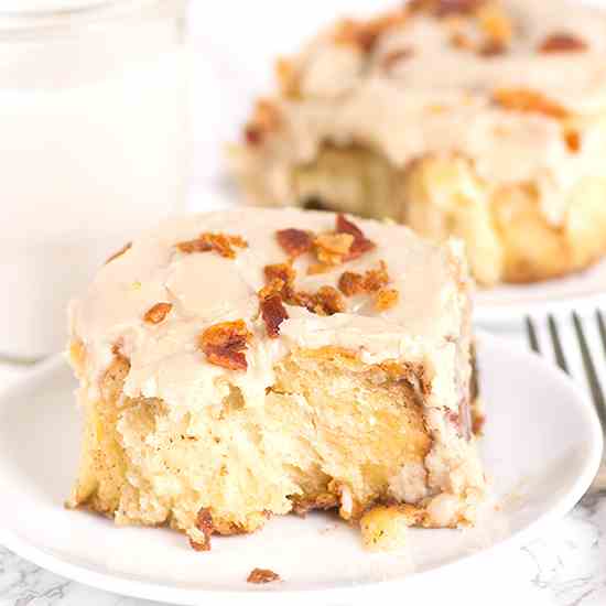 Maple Bacon Overnight Cinnamon Rolls