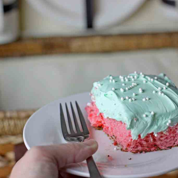 One Bowl Watermelon Sheet Cake