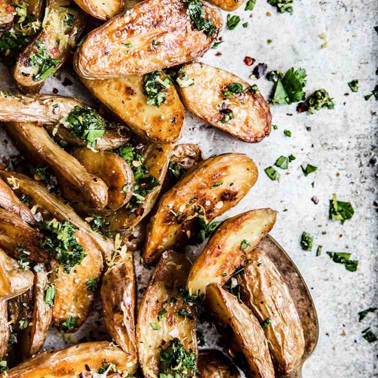 Crispy Roasted Potatoes with Gremolata