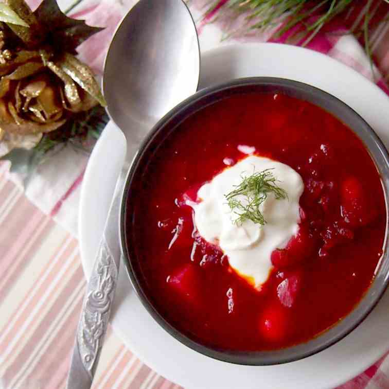 Beet and cabbage borscht