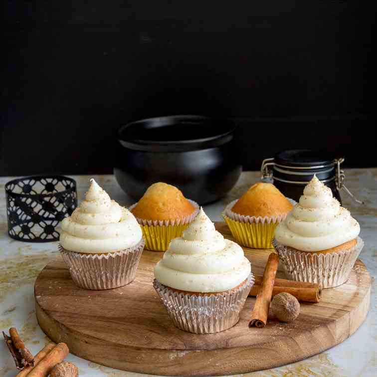 Eggnog Cupcakes with Eggnog Buttercream