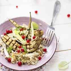 Eggplant and ribes grain salad