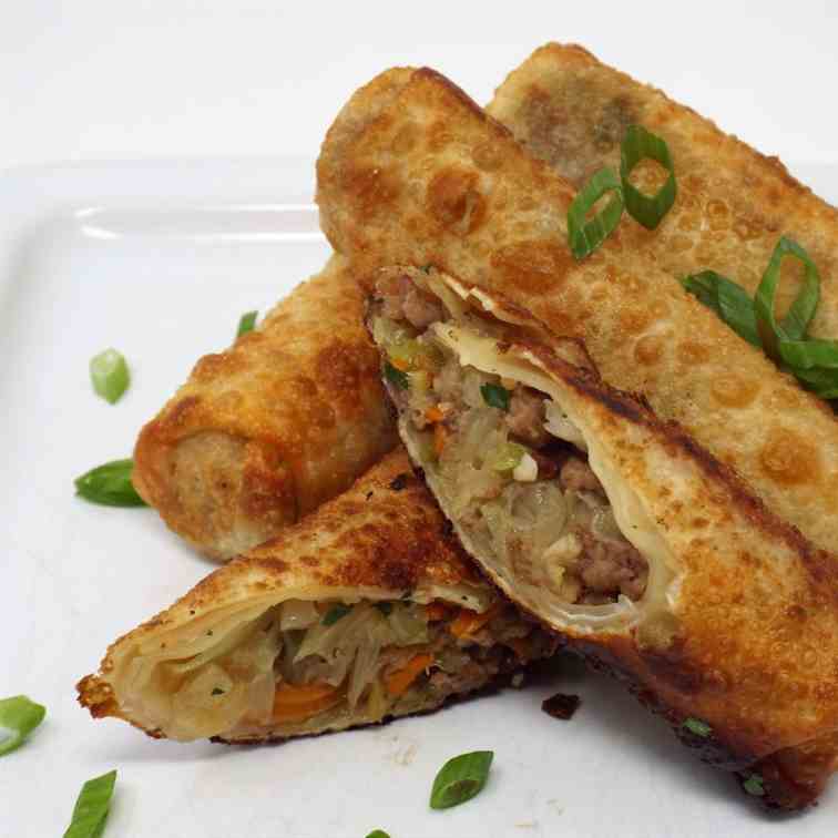 Pan Fried Beef Egg Rolls