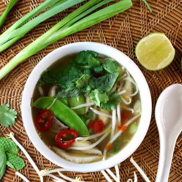 Turkey pho soup