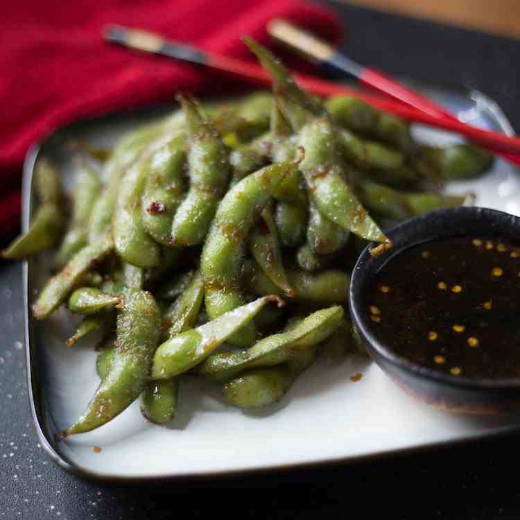 Sweet and Spicy Soy Glazed Edamame