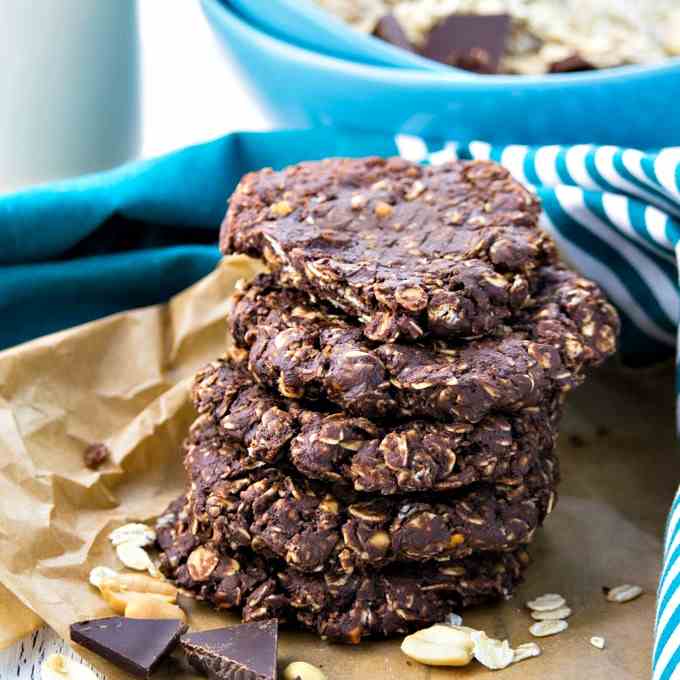 Chocolate Peanut Butter No Bake Cookies
