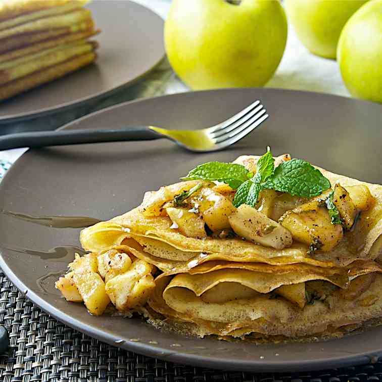 Gluten Free Crepes With Sauteed Apples