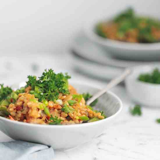 Vegan Brown Rice Jambalaya