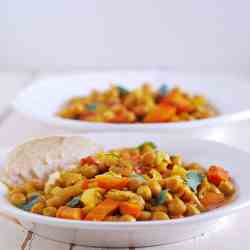 Quick and Easy Curried Chickpeas