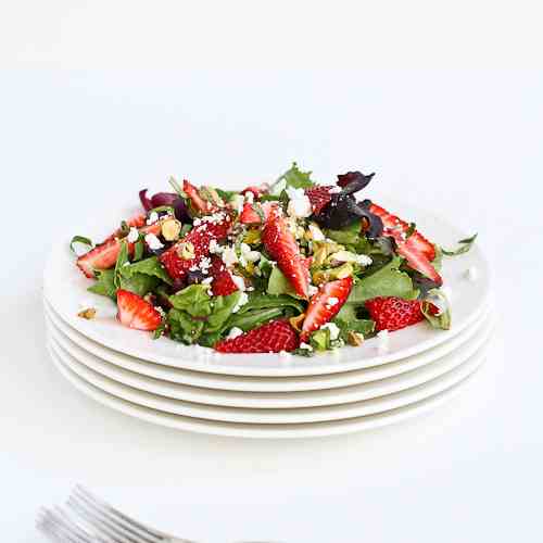 Strawberry, Pistachio, Feta & Basil Salad