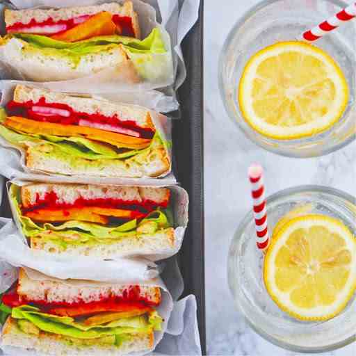 Vegan Rainbow Veggie Sandwich